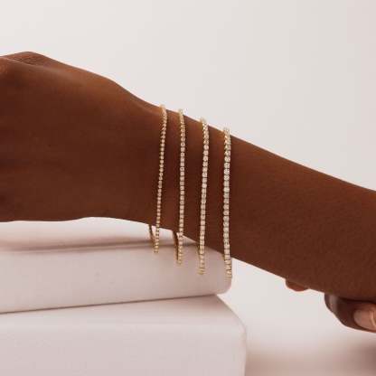 Vikasi - 10.09 ct Classic Diamond Tennis Bracelet