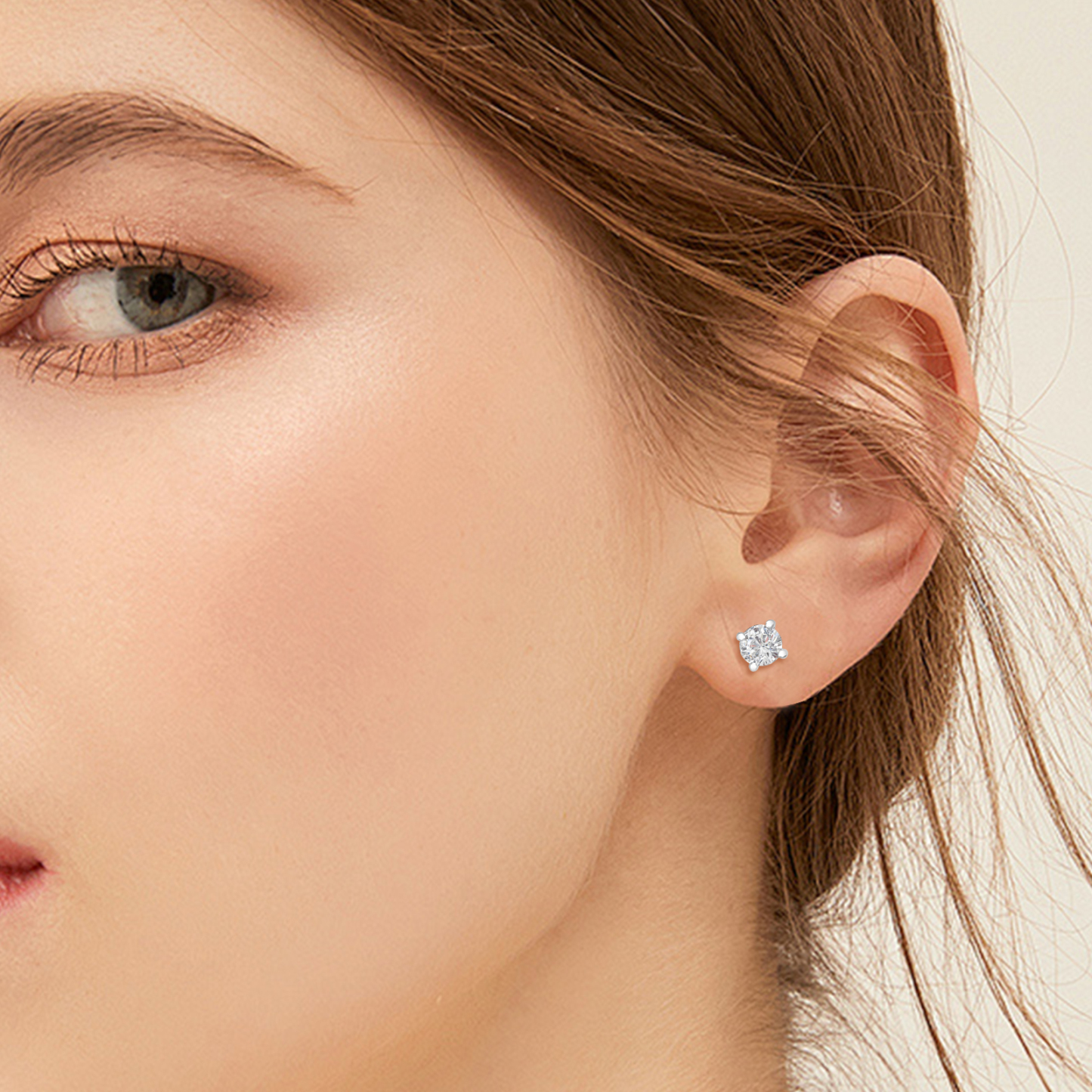 VIKASI D-Color WS1 Lab-Created Moissanite Flower Stud Earrings | 4-Prong Setting, White Gold over Sterling Silver, Anti-Slip Backs