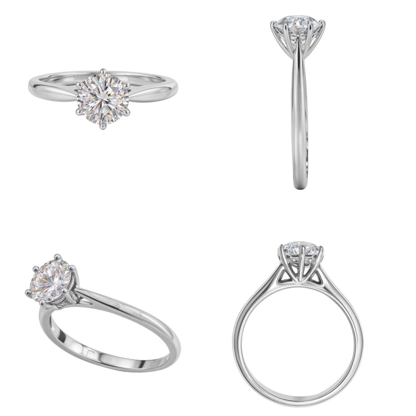 VIKASI 1ct Round Brilliant Lab-Grown Diamond Ring in Solid 14K White Gold | 6-Prong Setting, Brilliant Sparkle & Everyday Elegance