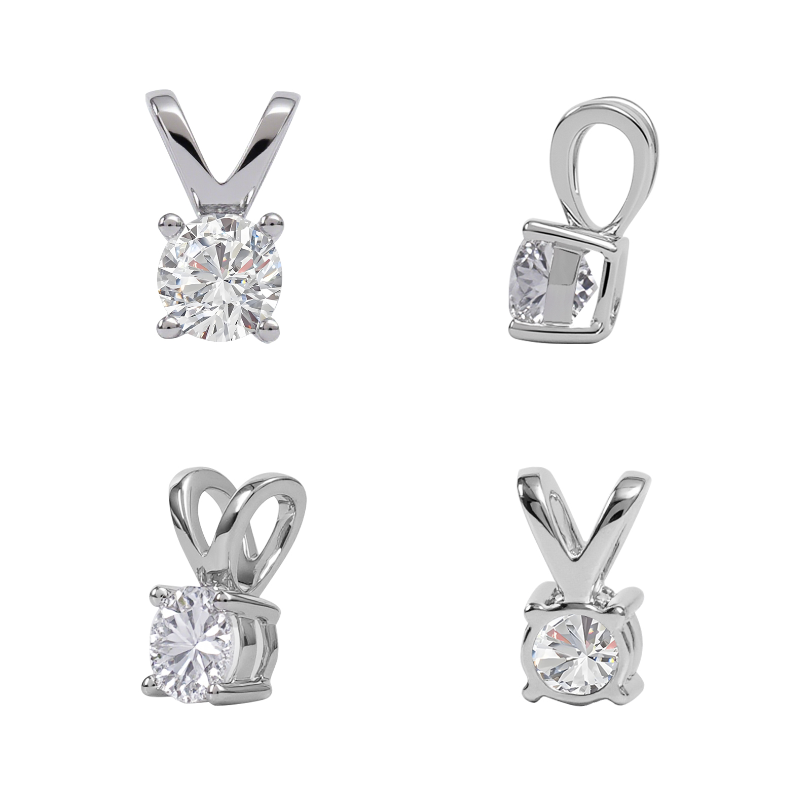 VIKASI Lab-Grown Round Cut Diamond Pendant in Solid 14K White Gold | Brilliant Sparkle, Hypoallergenic & Everyday Luxury