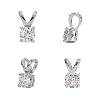 VIKASI Lab-Grown Round Cut Diamond Pendant in Solid 14K White Gold | Brilliant Sparkle, Hypoallergenic & Everyday Luxury