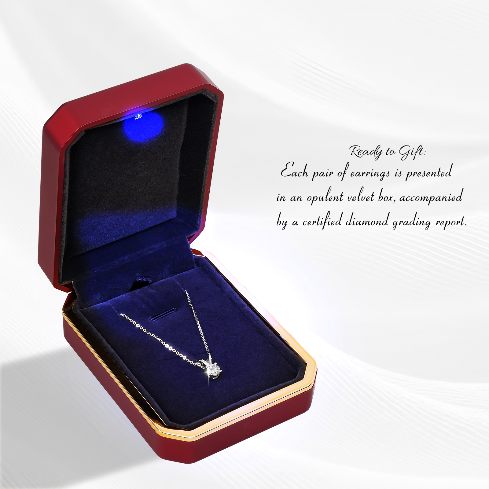 VIKASI Lab-Grown Round Cut Diamond Pendant in Solid 14K White Gold | Brilliant Sparkle, Hypoallergenic & Everyday Luxury