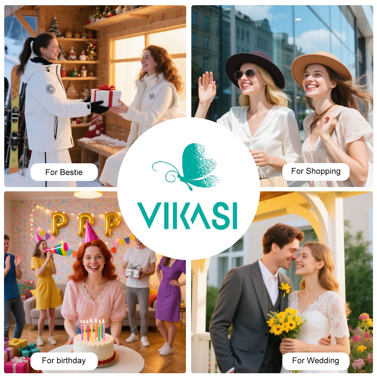 VIKASI Lab-Grown Round Cut Diamond Pendant in Solid 14K White Gold | Brilliant Sparkle, Hypoallergenic & Everyday Luxury