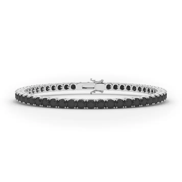 Vikasi - 3.07ct Black lab grown Diamond Round Cut Tennis Bracelet