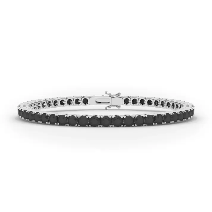 Vikasi - 3.07ct Black lab grown Diamond Round Cut Tennis Bracelet