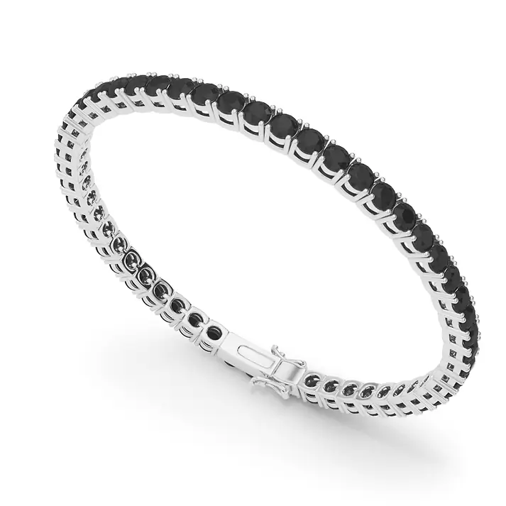 Vikasi - 3.07ct Black lab grown Diamond Round Cut Tennis Bracelet