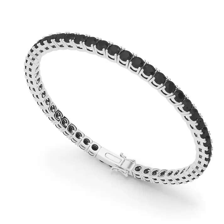 Vikasi - 3.07ct Black lab grown Diamond Round Cut Tennis Bracelet