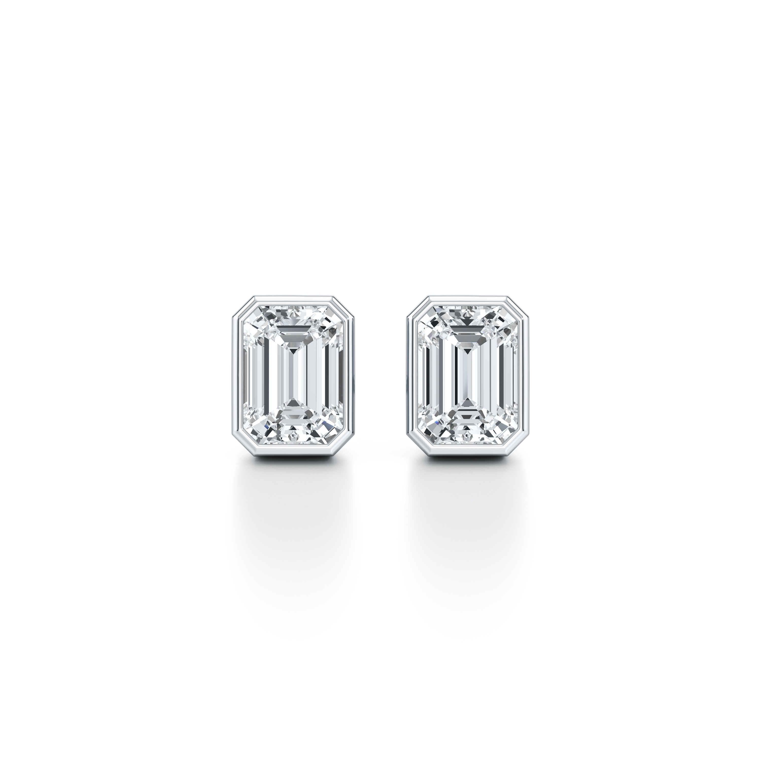 Bezel - 2ct Set Lab Diamond Emerald Studs