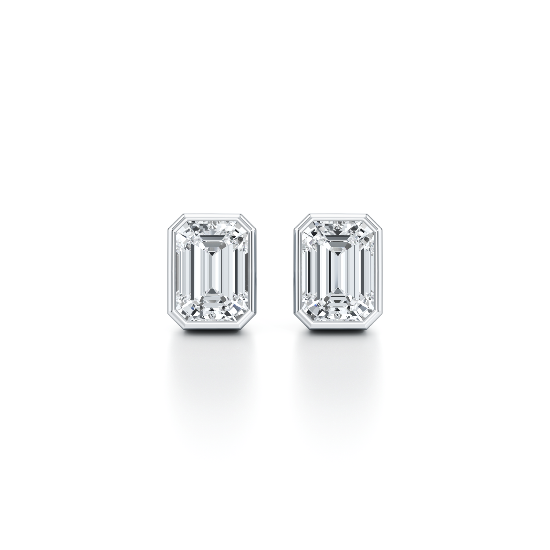 Bezel - 2ct Set Lab Diamond Emerald Studs