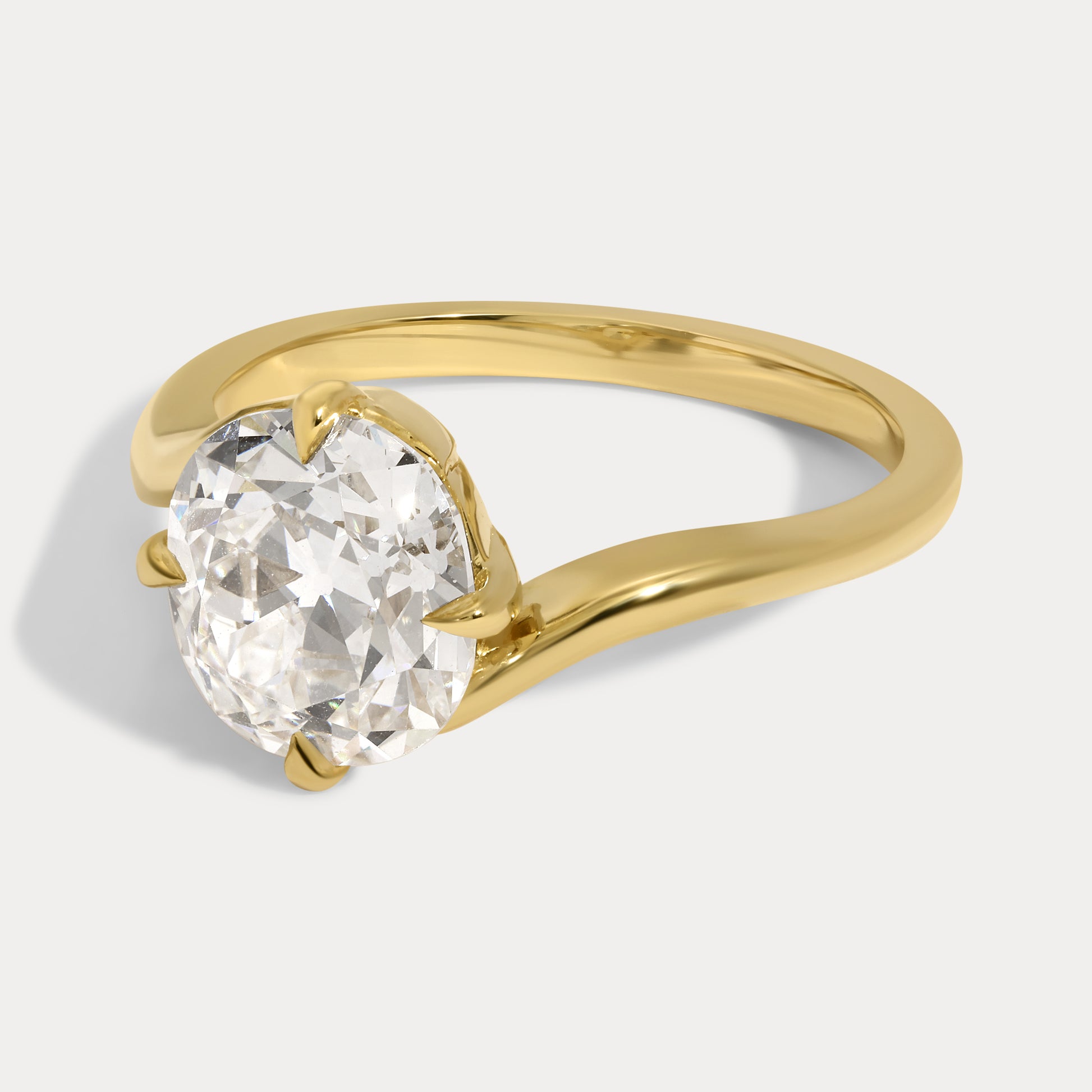 2.42ct Lab Grown Old Mine Engagement Ring