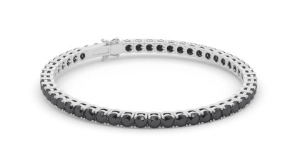 Vikasi - 3.07ct Black lab grown Diamond Round Cut Tennis Bracelet