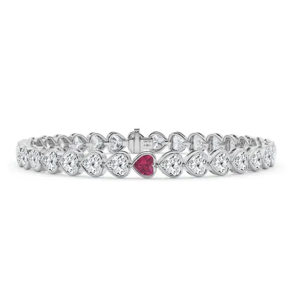 Vikasi - 10.16ct Red Heart Birthstone Bracelet