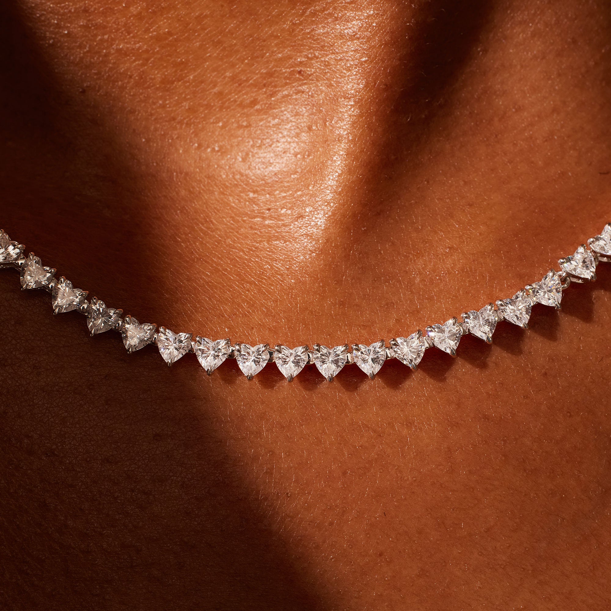 Eve - 20ct Lab Diamond Heart Tennis Choker