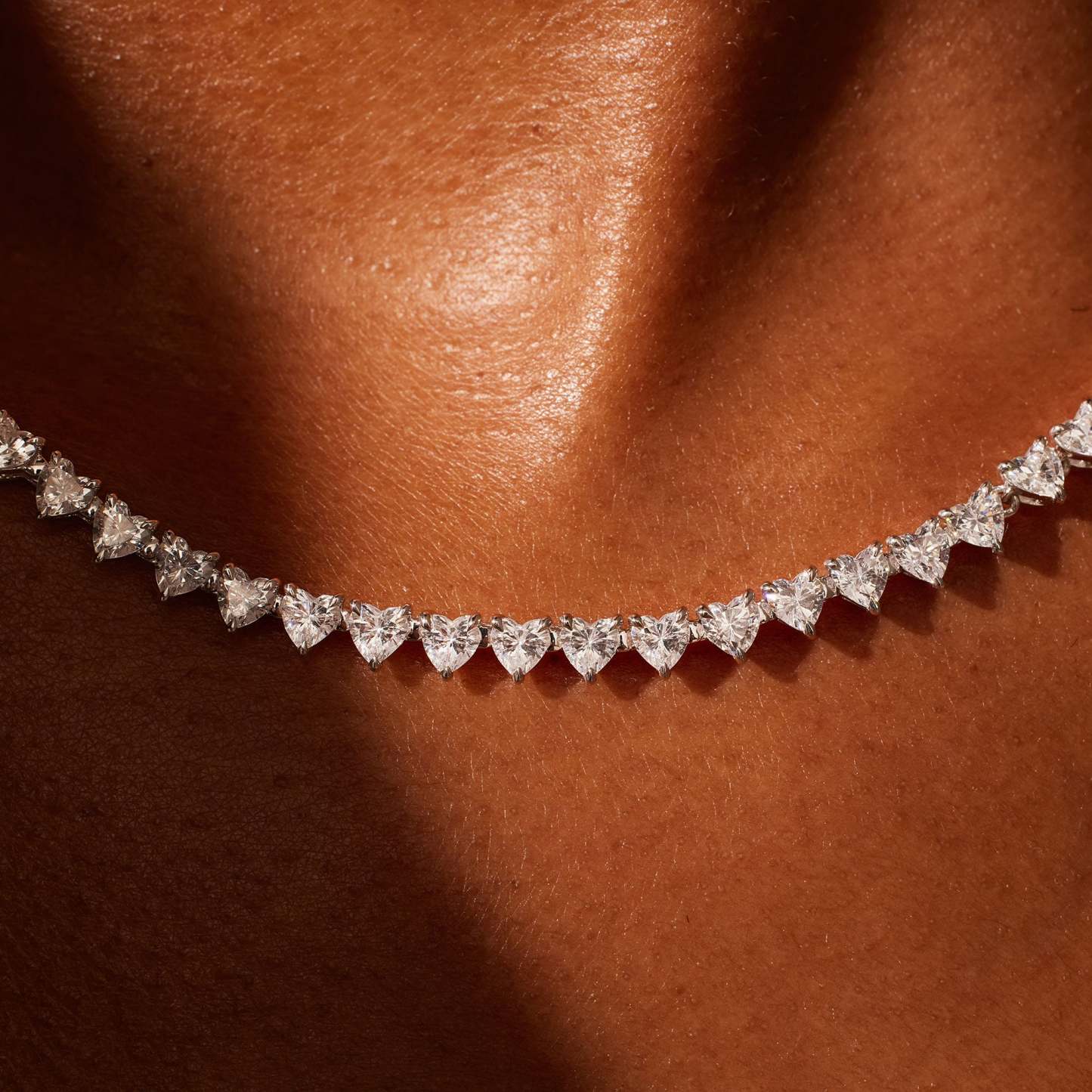 Eve - 20ct Lab Diamond Heart Tennis Choker