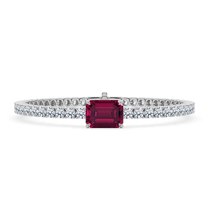 Vikasi - 12.5ct Red Emerald Lab Diamond Bracelet