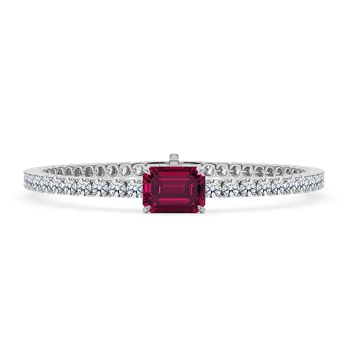 Vikasi - 12.5ct Red Emerald Lab Diamond Bracelet