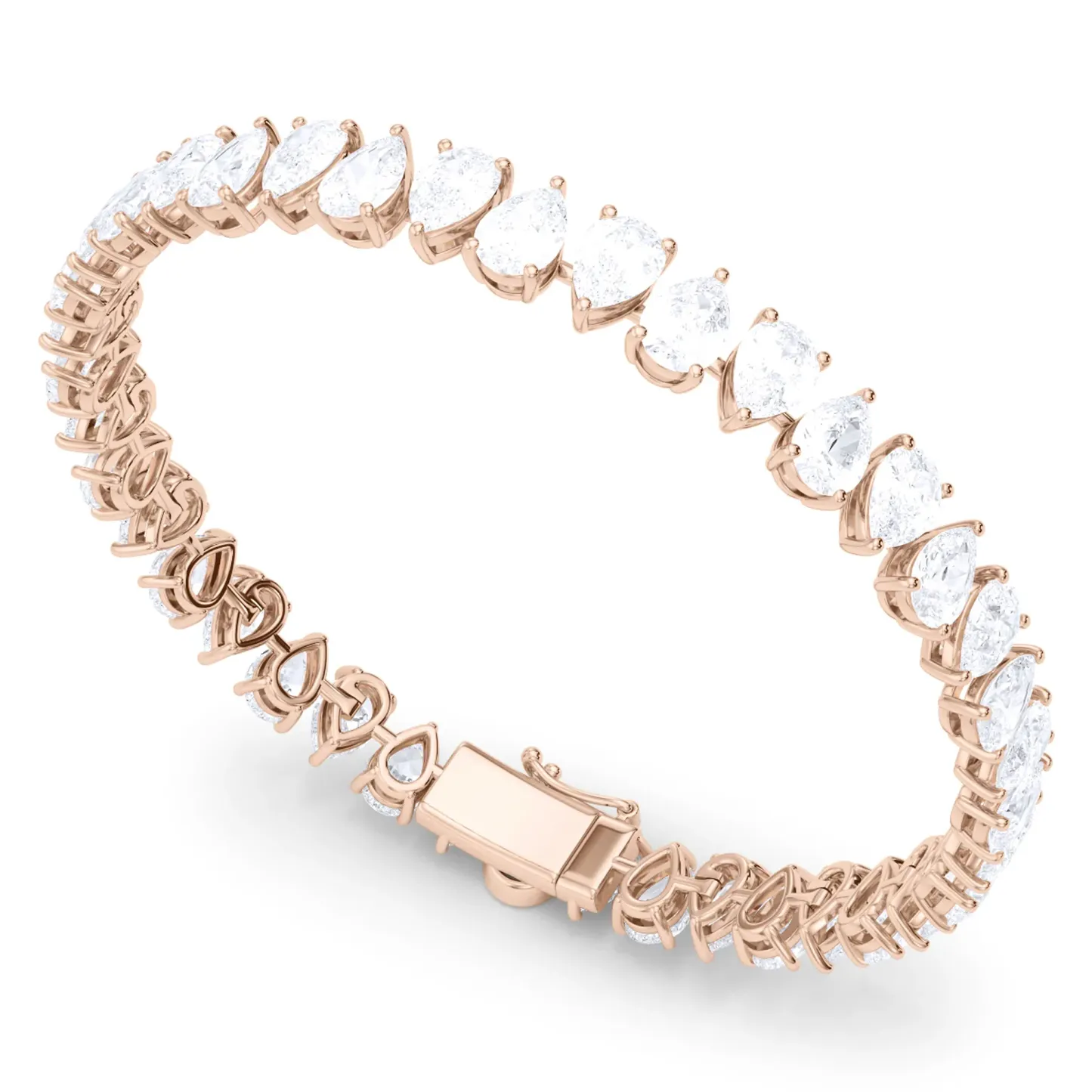 Reverse - 15.19ct Pear lab grown Diamond Bracelet