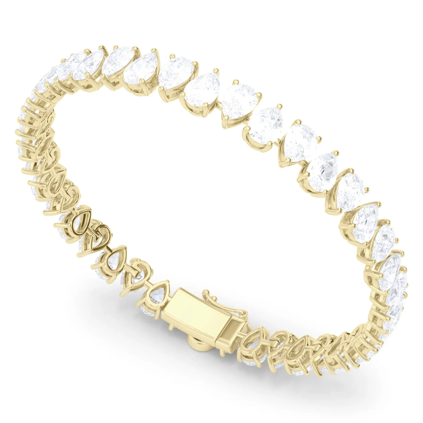 Reverse - 15.19ct Pear lab grown Diamond Bracelet