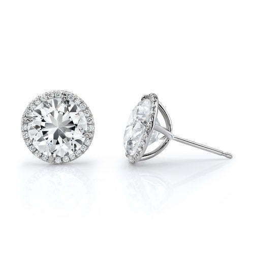 Vikasi - 2.02ct Halo Diamond Martini Stud Earrings