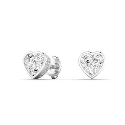 Vikasi - 2.06ct Bezel Heart Shape Diamond Earrings
