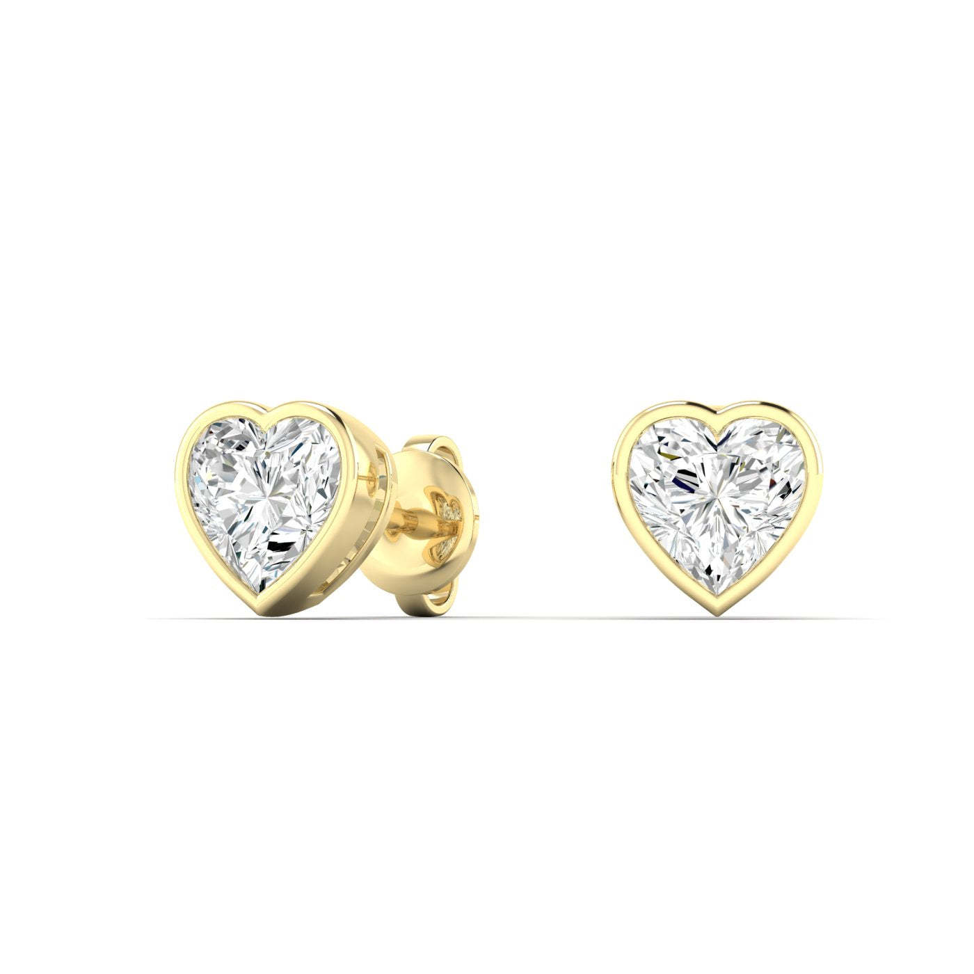 Vikasi - 2.06ct Bezel Heart Shape Diamond Earrings
