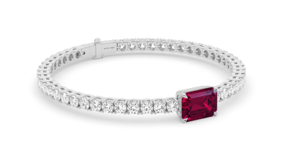 Vikasi - 12.5ct Red Emerald Lab Diamond Bracelet