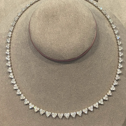 Vikasi - 38ct Lab Diamond Heart Tennis Necklace