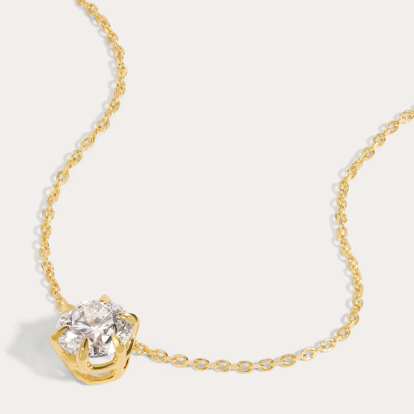 Vikasi - 1.13ct 6-Prong Round Solitaire Diamond Necklace