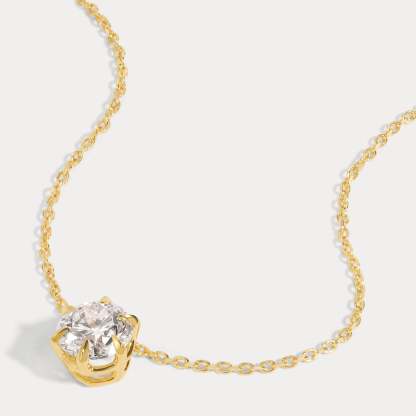 Vikasi - 1.13ct 6-Prong Round Solitaire Diamond Necklace