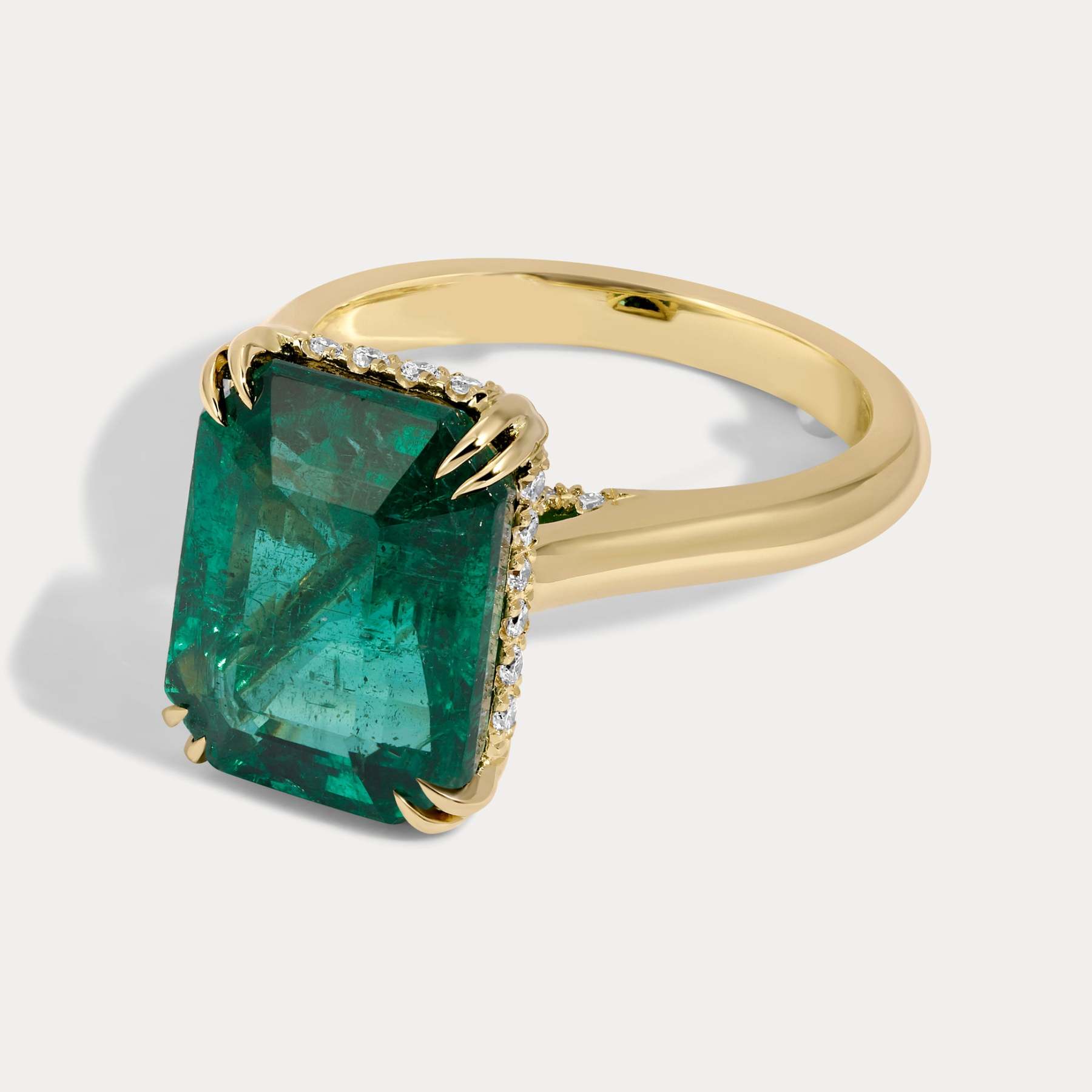 Bari - 3.29ct Lab Diamond Emerald Cocktail Ring