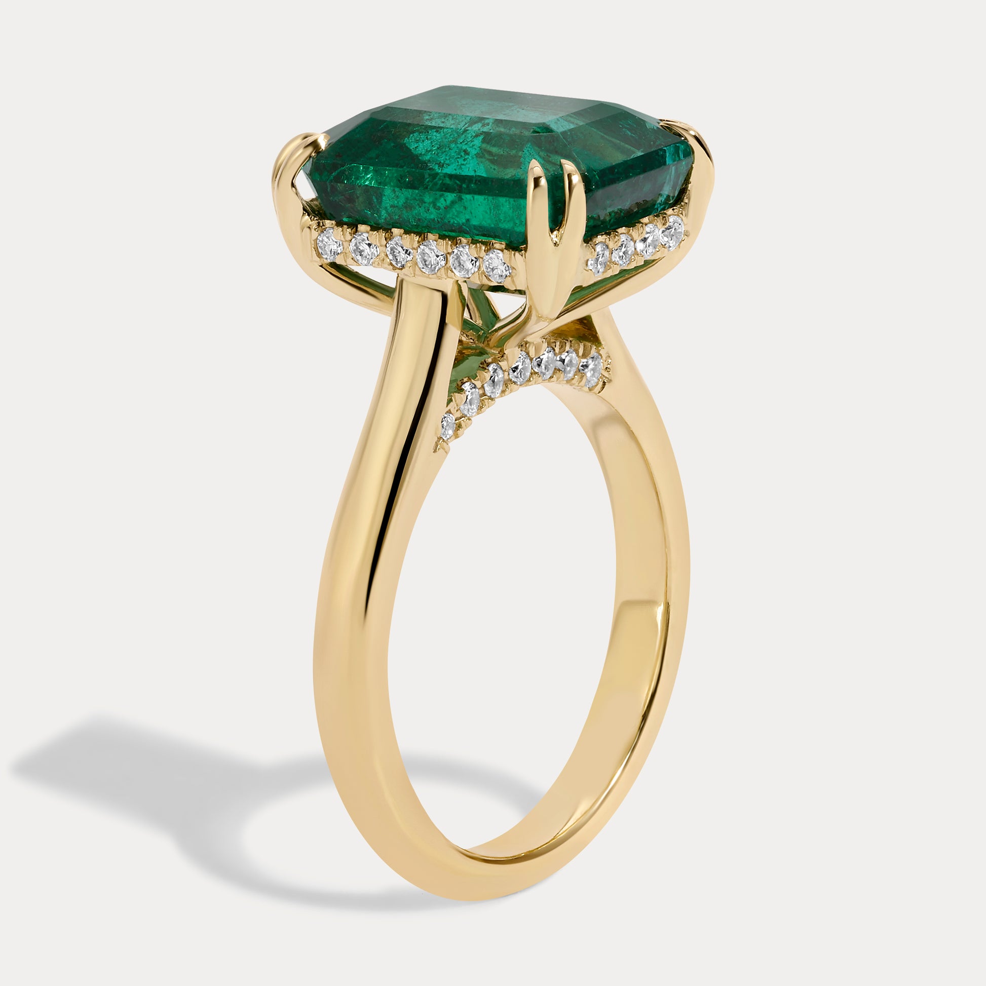 Bari - 3.29ct Lab Diamond Emerald Cocktail Ring