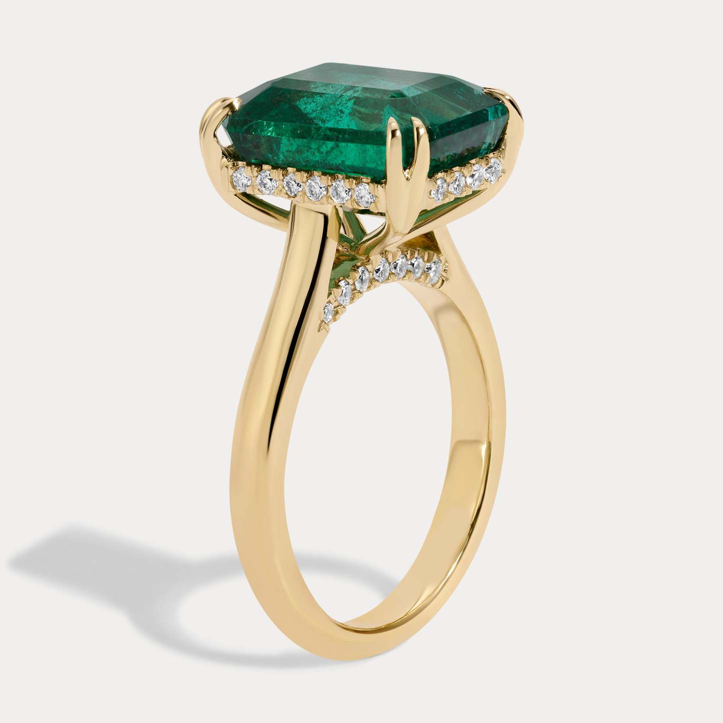 Bari - 3.29ct Lab Diamond Emerald Cocktail Ring
