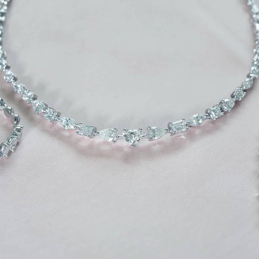 Sweet - 10.88ct Forever Lab Diamond Mixed Shapes Necklace