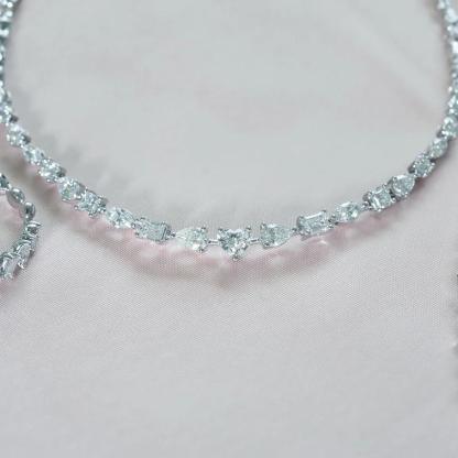 Sweet - 10.88ct Forever Lab Diamond Mixed Shapes Necklace