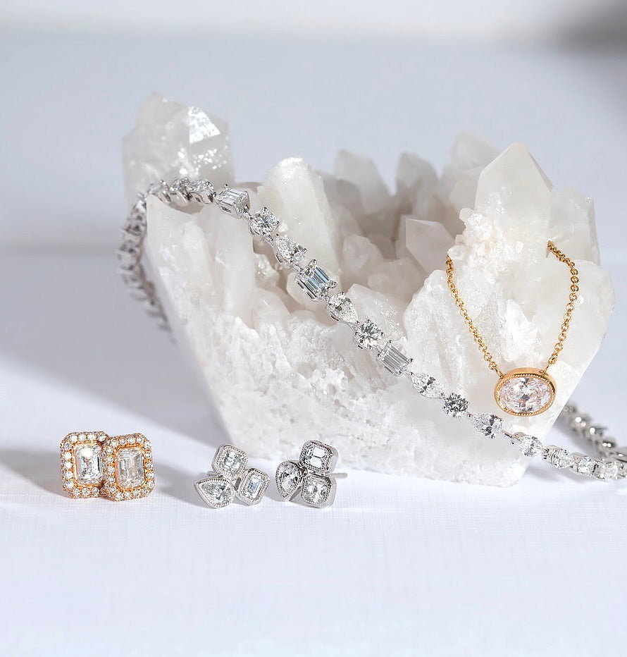 Sweet - 10.88ct Forever Lab Diamond Mixed Shapes Necklace