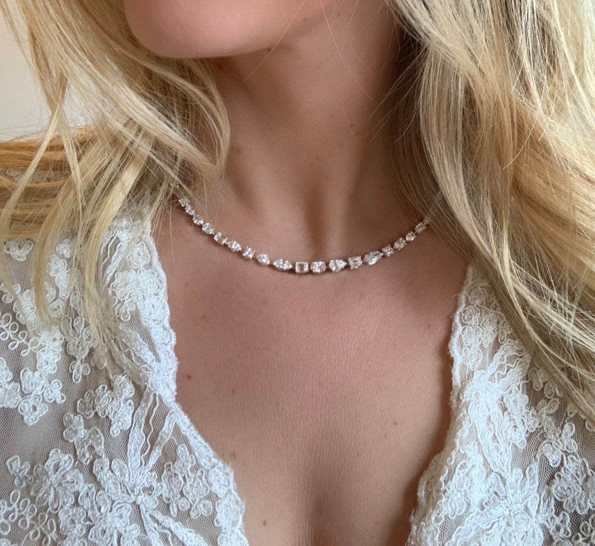 Vikasi - 14.48ct Forever Lab Diamond Mixed Shapes Necklace