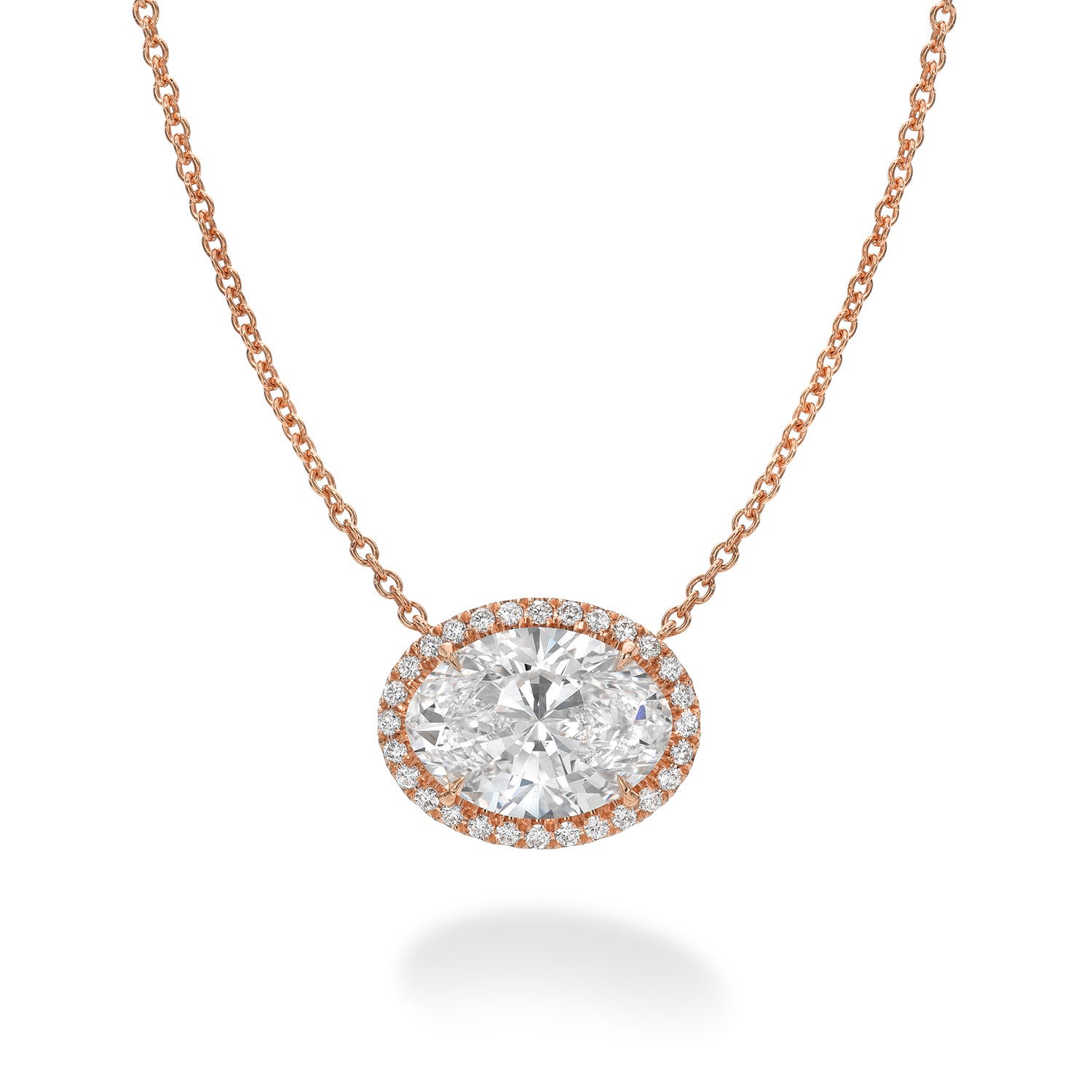 Vikasi - 3.05ct Halo Oval Diamond Pendant