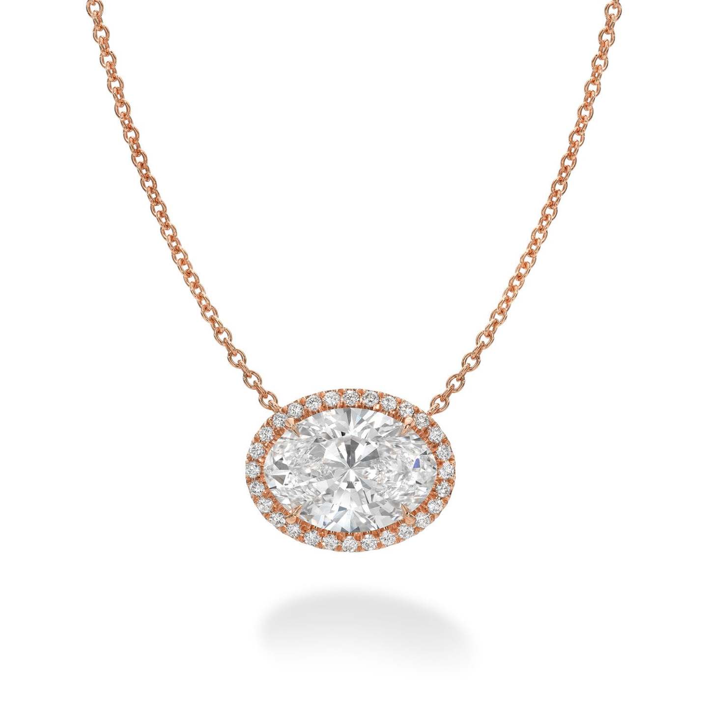 Vikasi - 3.05ct Halo Oval Diamond Pendant