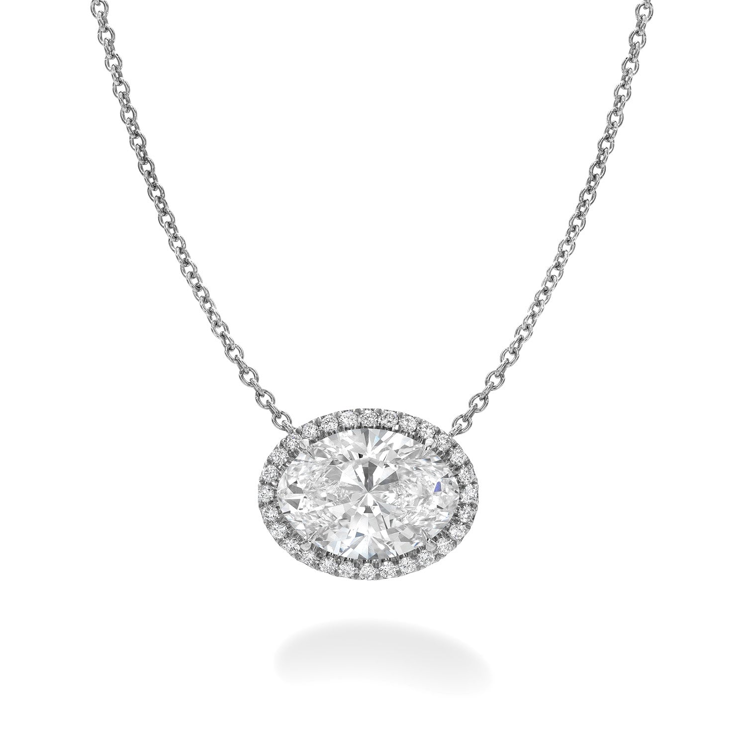 Vikasi - 3.05ct Halo Oval Diamond Pendant