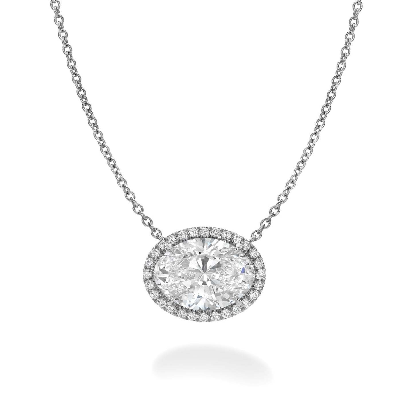 Vikasi - 3.05ct Halo Oval Diamond Pendant