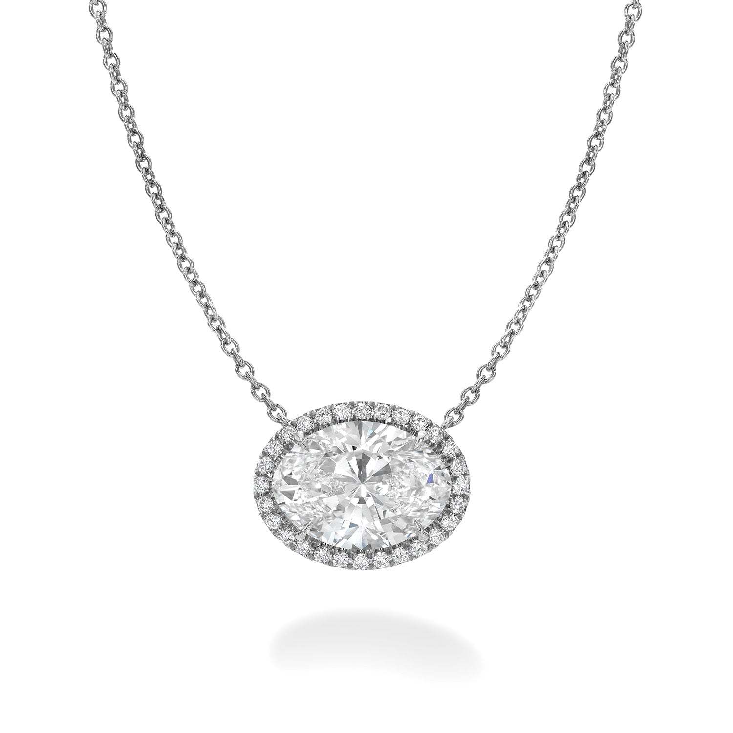 Vikasi - 3.05ct Halo Oval Diamond Pendant