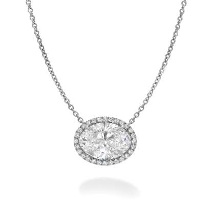 Vikasi - 3.05ct Halo Oval Diamond Pendant