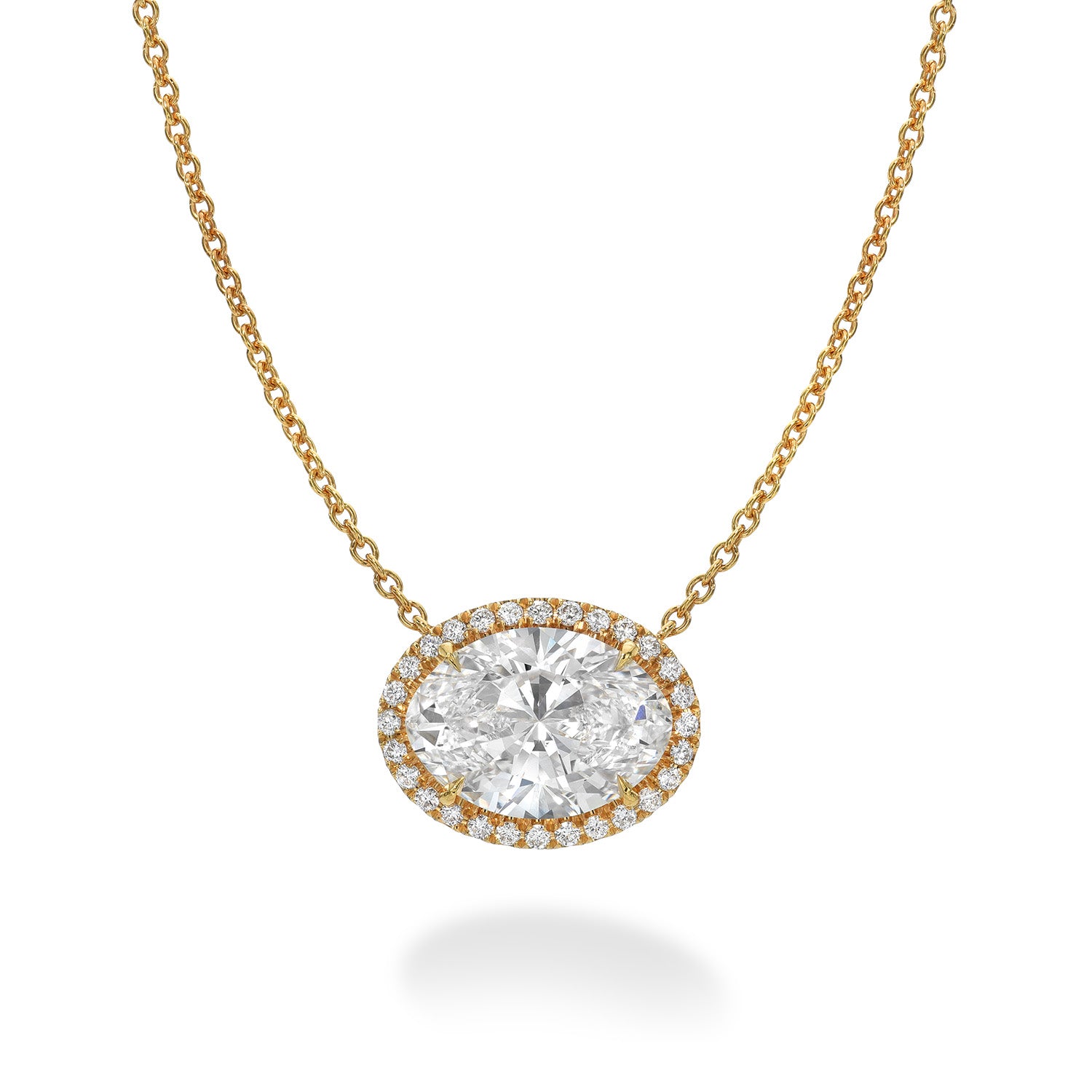 Vikasi - 3.05ct Halo Oval Diamond Pendant
