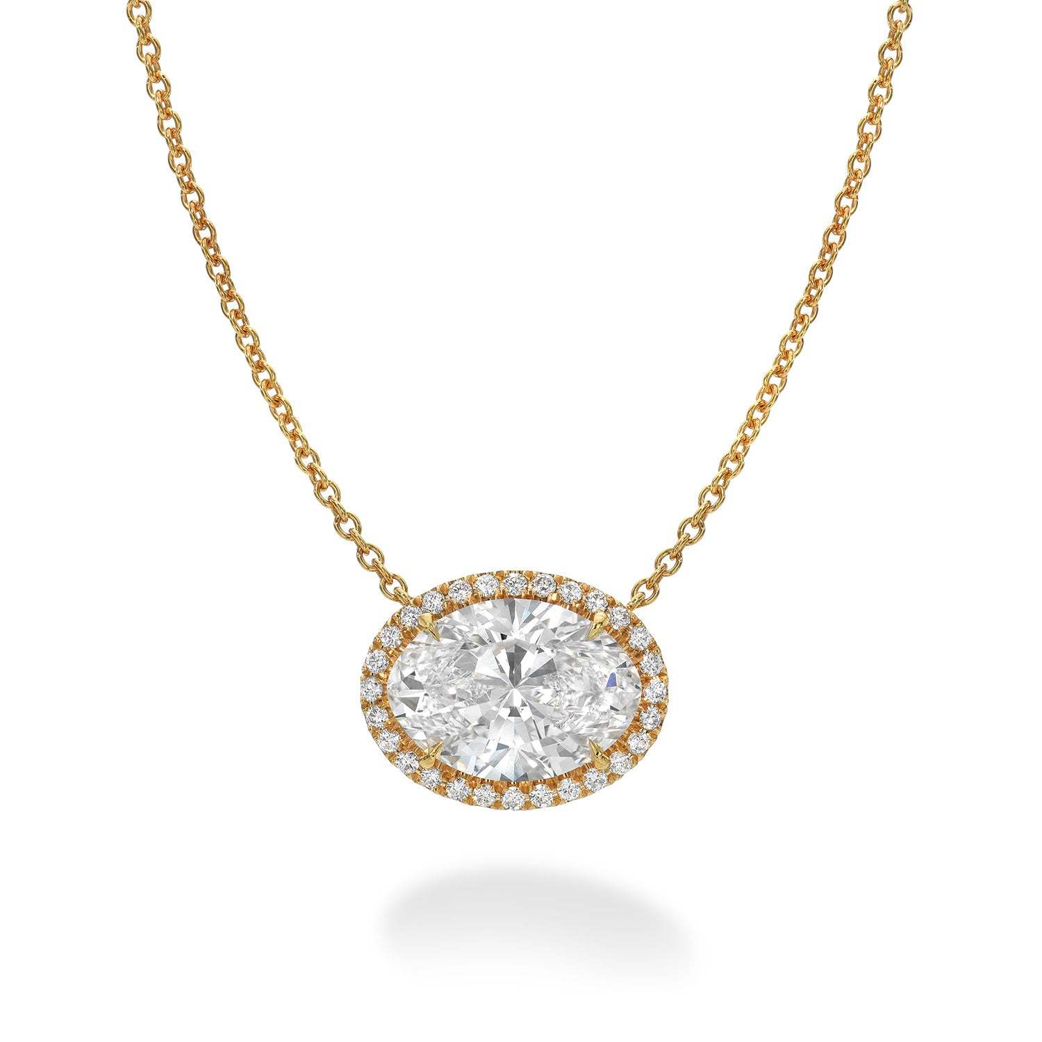 Vikasi - 3.05ct Halo Oval Diamond Pendant