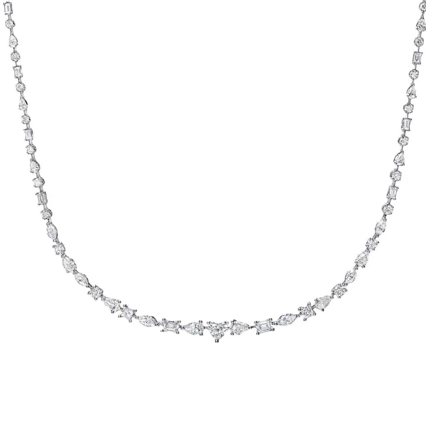 Sweet - 10.88ct Forever Lab Diamond Mixed Shapes Necklace