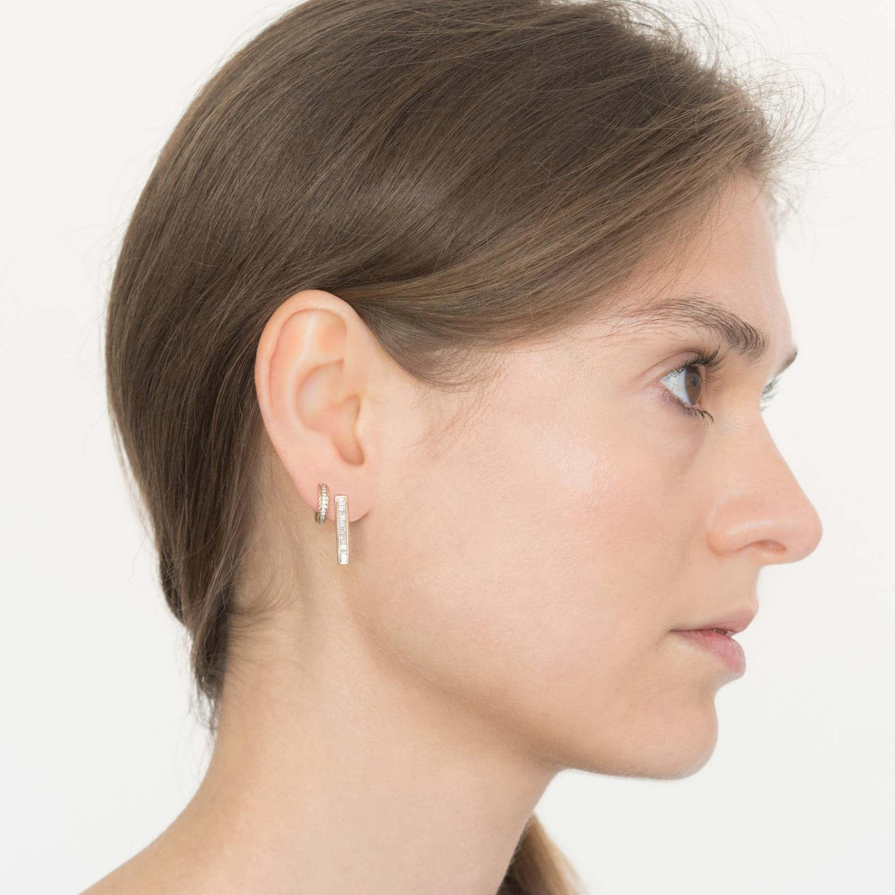 Vikasi - 1.15ct Baguette Bezel Diamond Studs