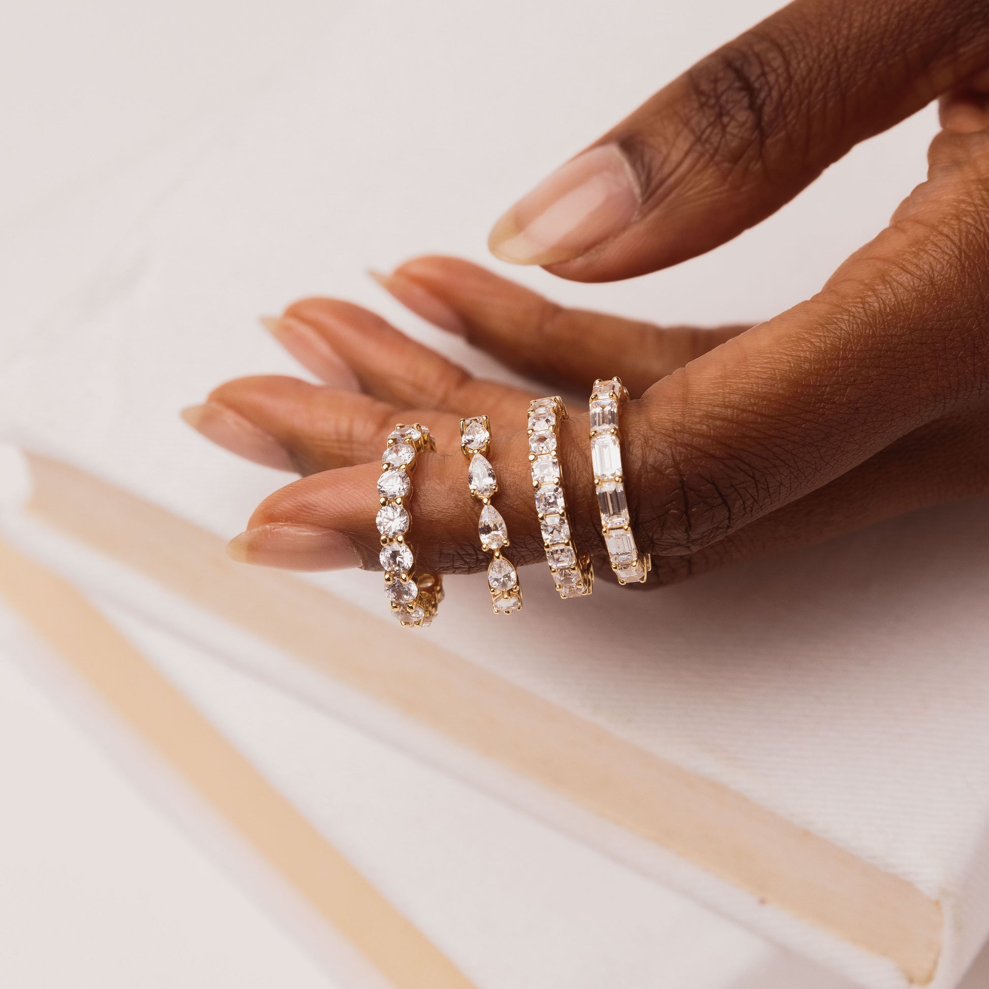  Vikasi - 3.52ct East West Pear Eternity Lab Diamond Band