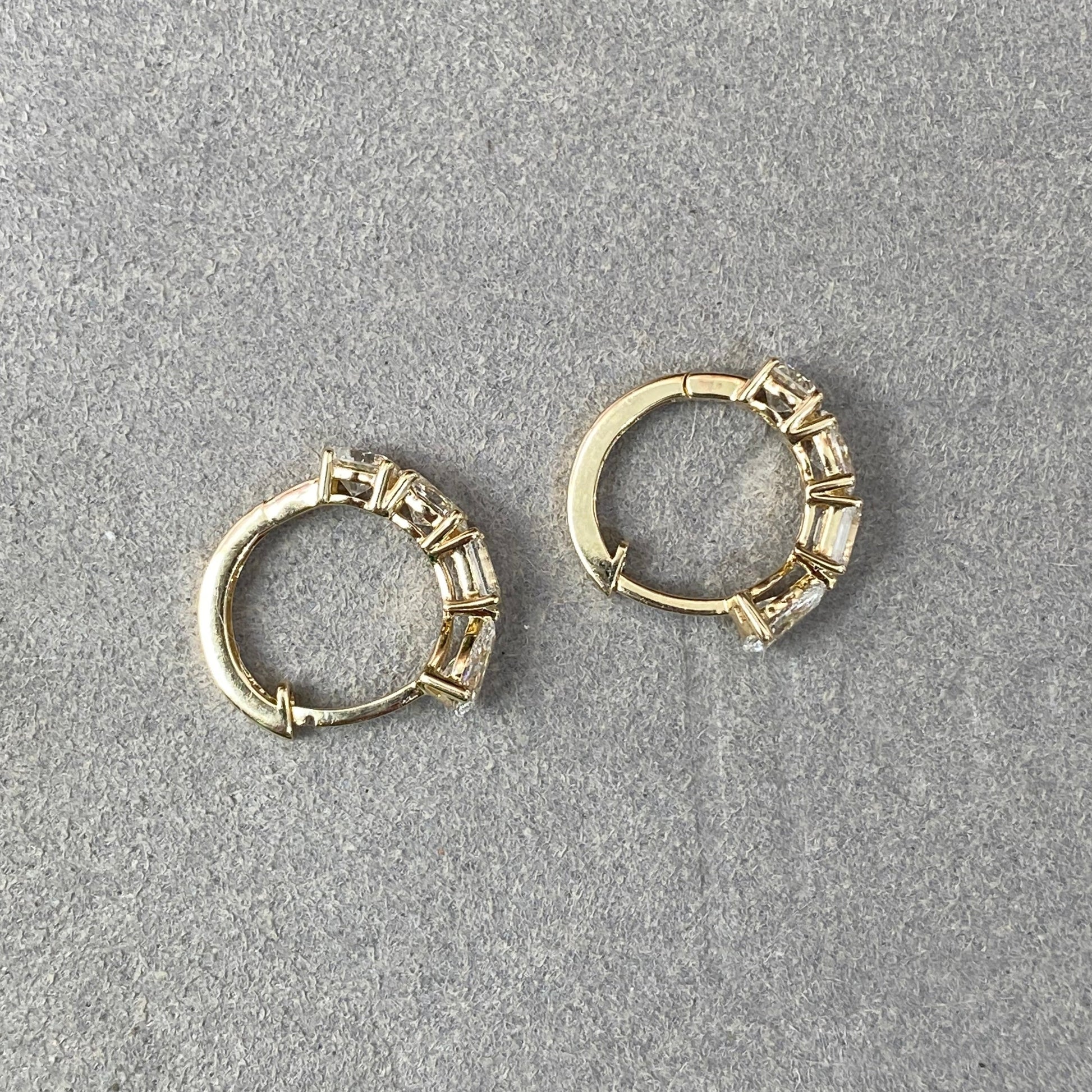 Vikasi - 2ct Mixed Diamond Huggie Hoop Earrings