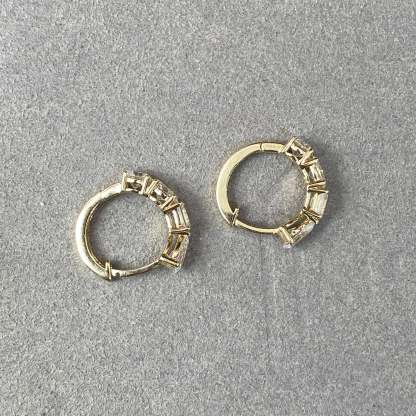 Vikasi - 2ct Mixed Diamond Huggie Hoop Earrings