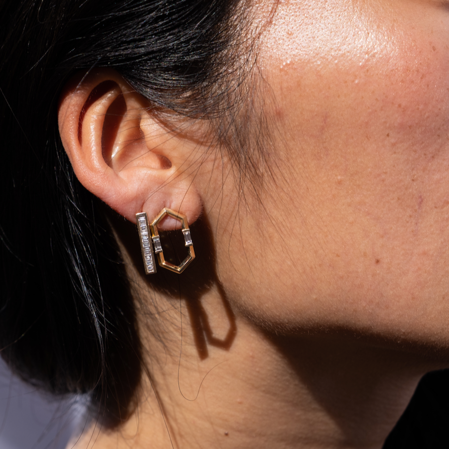 Vikasi - 1.15ct Baguette Bezel Diamond Studs